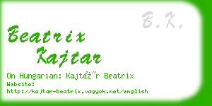 beatrix kajtar business card